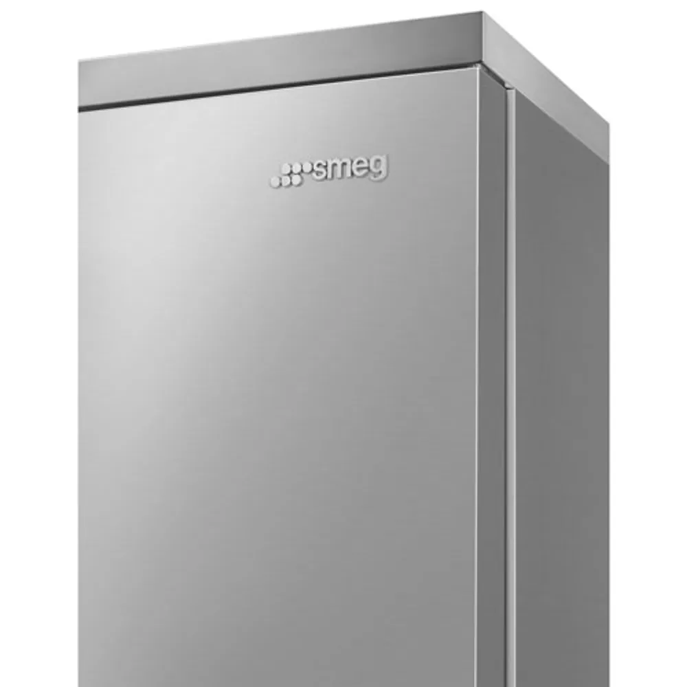 Smeg Portofino 28" 18 Cu. Ft. Bottom Freezer Refrigerator with Ice Dispenser (FA490URX) - Stainless Steel