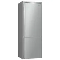 Smeg Portofino 28" 18 Cu. Ft. Bottom Freezer Refrigerator with Ice Dispenser (FA490URX) - Stainless Steel