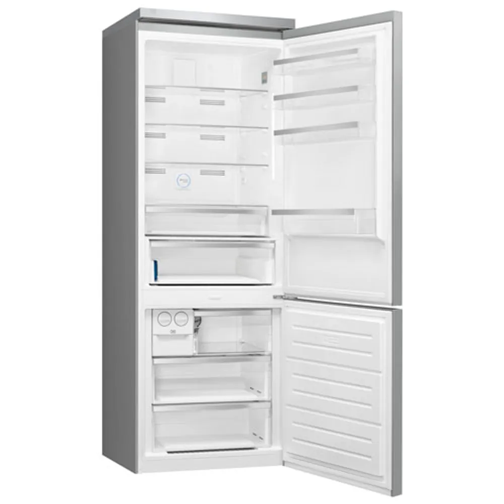 Smeg Portofino 28" 18 Cu. Ft. Bottom Freezer Refrigerator with Ice Dispenser (FA490URX) - Stainless Steel