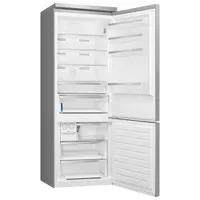 Smeg Portofino 28" 18 Cu. Ft. Bottom Freezer Refrigerator with Ice Dispenser (FA490URX) - Stainless Steel