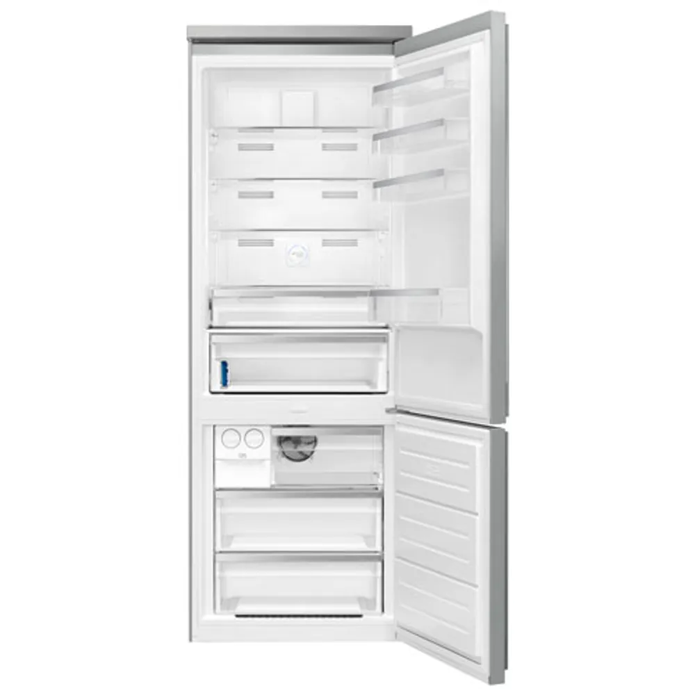 Smeg Portofino 28" 18 Cu. Ft. Bottom Freezer Refrigerator with Ice Dispenser (FA490URX) - Stainless Steel