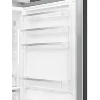 Smeg Portofino 28" 18 Cu. Ft. Bottom Freezer Refrigerator with Ice Dispenser (FA490URX) - Stainless Steel