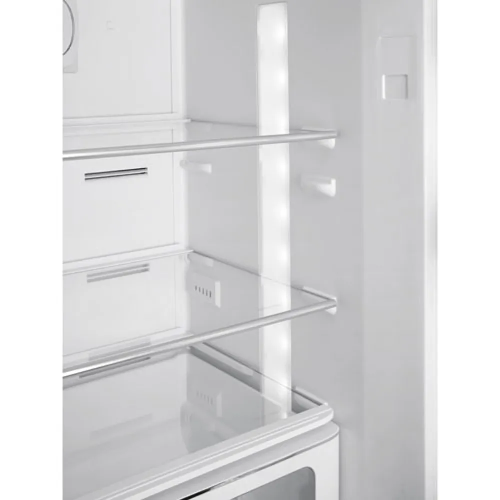 Smeg 50's Style 24" 12.9 Cu. Ft. Bottom Freezer Refrigerator with LED Lighting (FAB32URCR3) - Cream