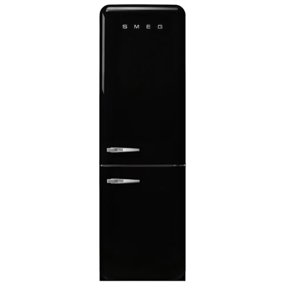 Smeg 50's Style 24" 12.9 Cu. Ft. Bottom Freezer Refrigerator with LED Lighting (FAB32URBL3) - Black