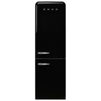 Smeg 50's Style 24" 12.9 Cu. Ft. Bottom Freezer Refrigerator with LED Lighting (FAB32URBL3) - Black