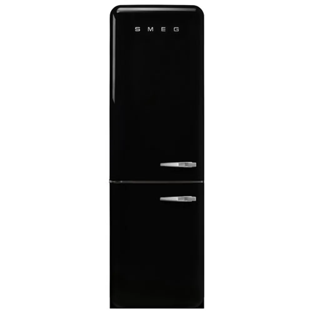 Smeg 50's Style 24" 12.9 Cu. Ft. Bottom Freezer Refrigerator with LED Lighting (FAB32ULBL3) - Black