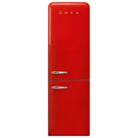 Smeg 50's Style 24" 12.9 Cu. Ft. Bottom Freezer Refrigerator with LED Lighting (FAB32URRD3) - Red