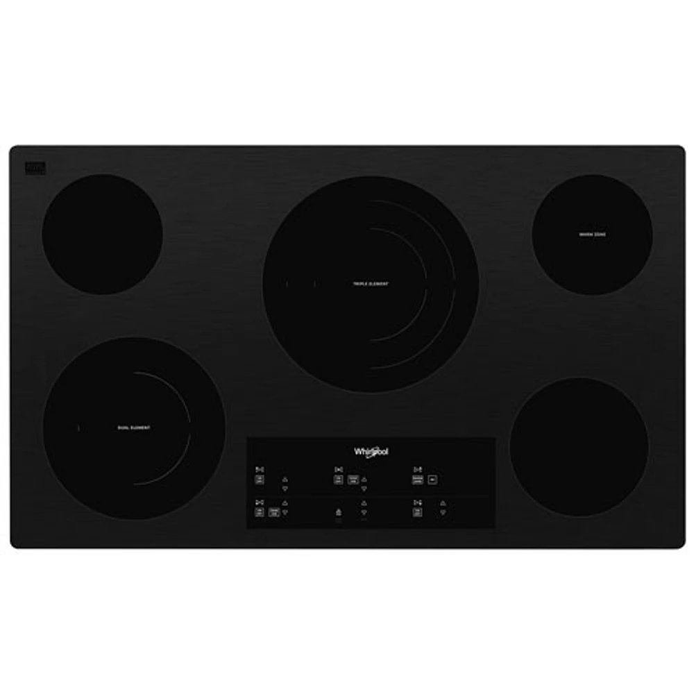 Whirlpool 36" 5-Element Electric Cooktop (WCE97US6KB) - Black