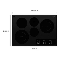 Surface de cuisson électrique de 30 po à 5 éléments de Whirlpool (WCE97US0KB) - Noir