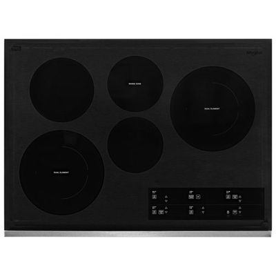 Whirlpool 30" 5-Element Electric Cooktop (WCE97US0KS) - Stainless Steel