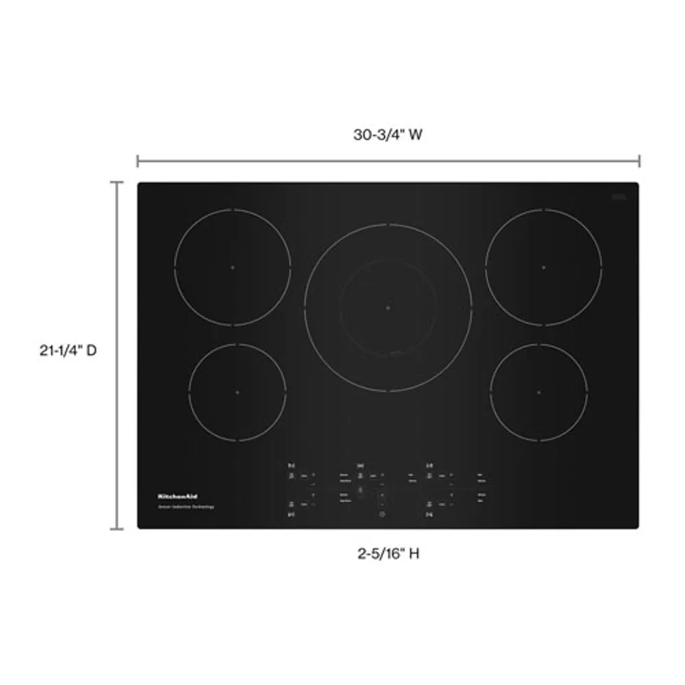 KitchenAid 30" 5-Element Induction Cooktop (KCIG550JBL) - Black