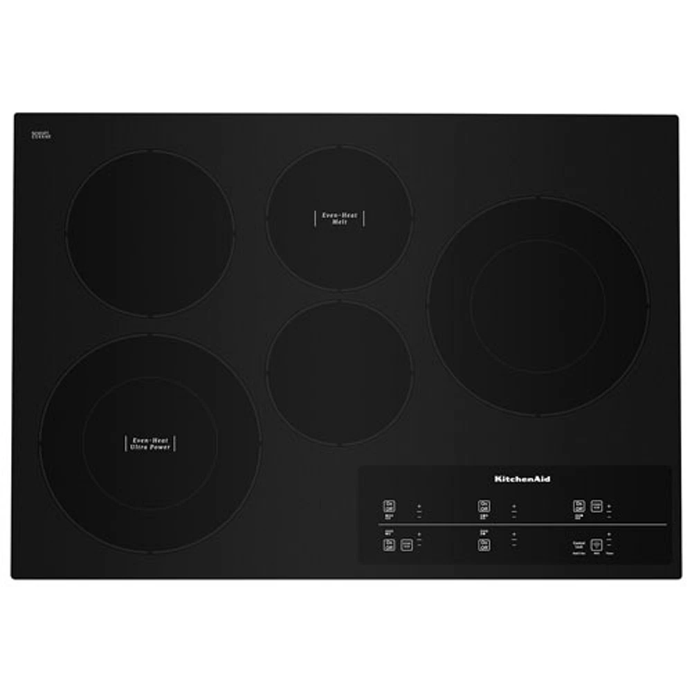 KitchenAid 30" 5-Element Electric Cooktop (KCES950KBL) - Black