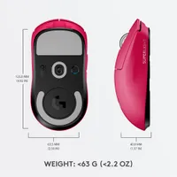 Logitech G Pro X Superlight 25600 DPI Wireless HERO Optical Gaming Mouse - Magenta