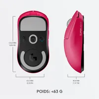 Logitech G Pro X Superlight 25600 DPI Wireless HERO Optical Gaming Mouse - Magenta