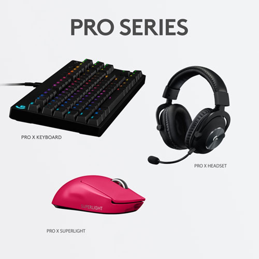 Logitech G Pro X Superlight 25600 DPI Wireless HERO Optical Gaming Mouse - Magenta