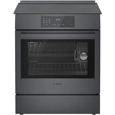 Bosch 30" 4.6 Cu. Ft. True Convection Slide-In Induction Range (HII8047C) - Black Stainless