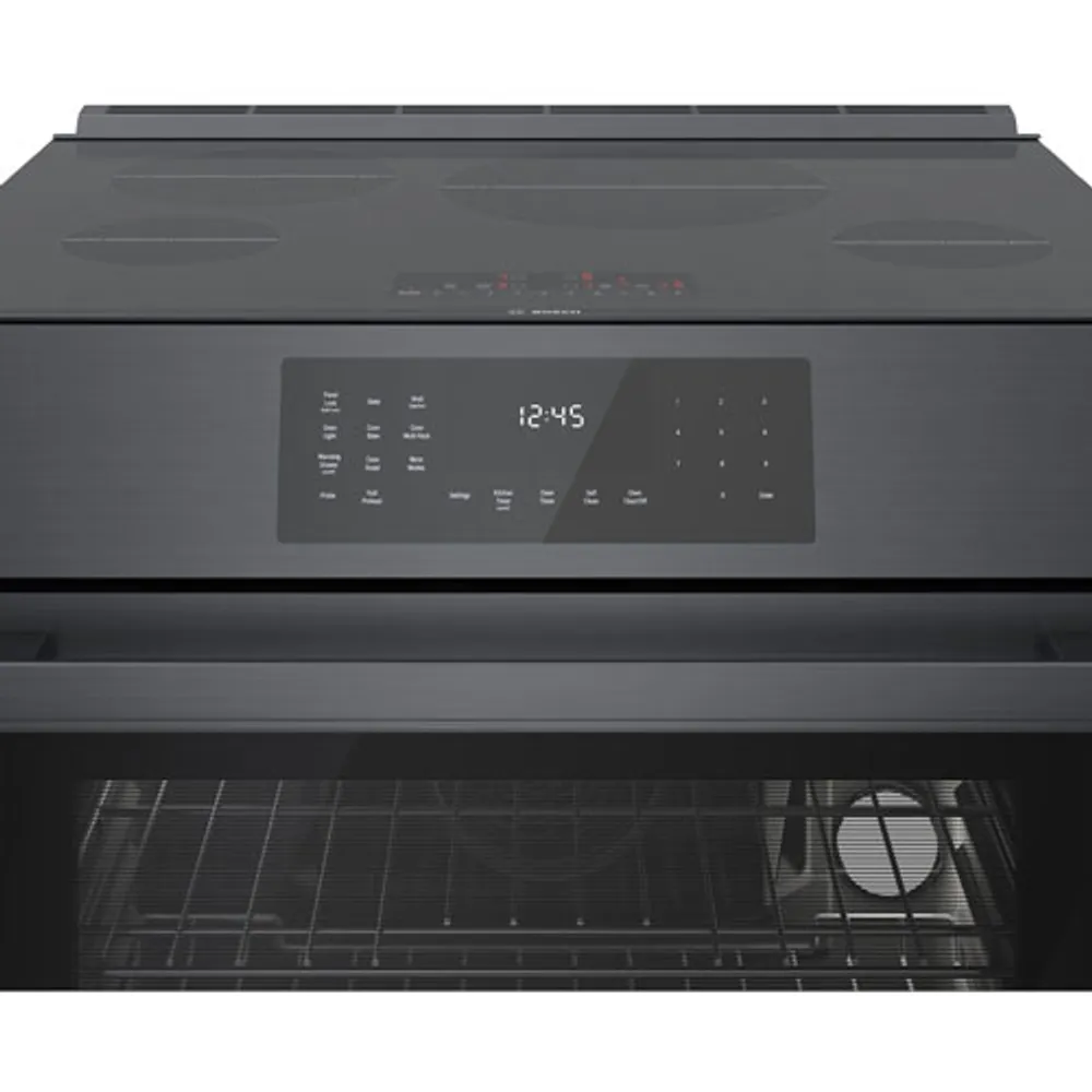 Bosch 30" 4.6 Cu. Ft. True Convection Slide-In Induction Range (HII8047C) - Black Stainless