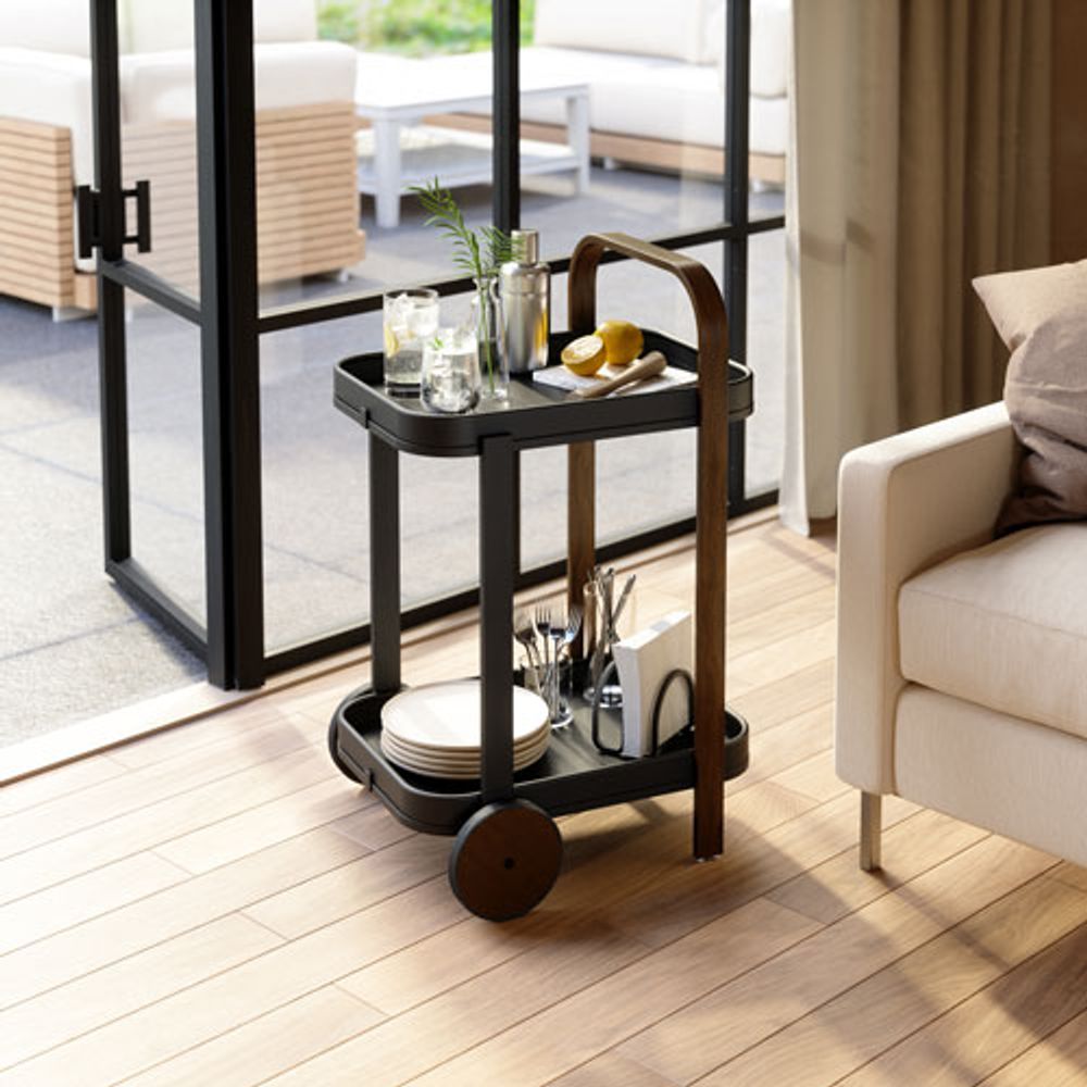 Umbra Bellwood Modern Serving Cart - Black/Natural