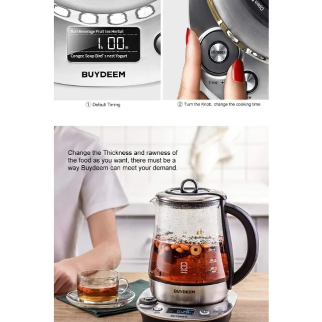 Buydeem Health-Care Beverage Tea Maker Kettle K2684 9-in-1 Programmable  Brew Cooker Master