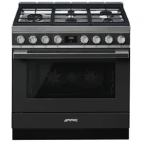 Smeg Portofino 36" 4.5 Cu. Ft. True Convection Freestanding Dual Fuel Range (CPF36UGMAN) - Anthracite