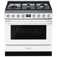 Smeg Portofino 36" 4.5 Cu. Ft. True Convection Freestanding Dual Fuel Range (CPF36UGMWH) - White