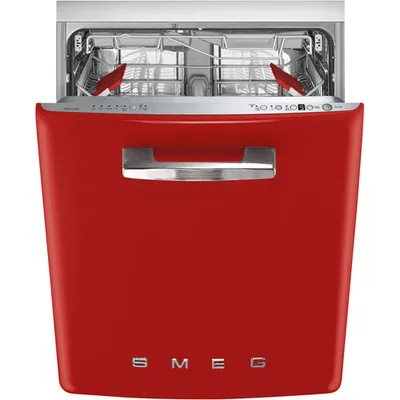 Smeg 24" 47dB Built-In Dishwasher with Third Rack (STU2FABRD2) - Red