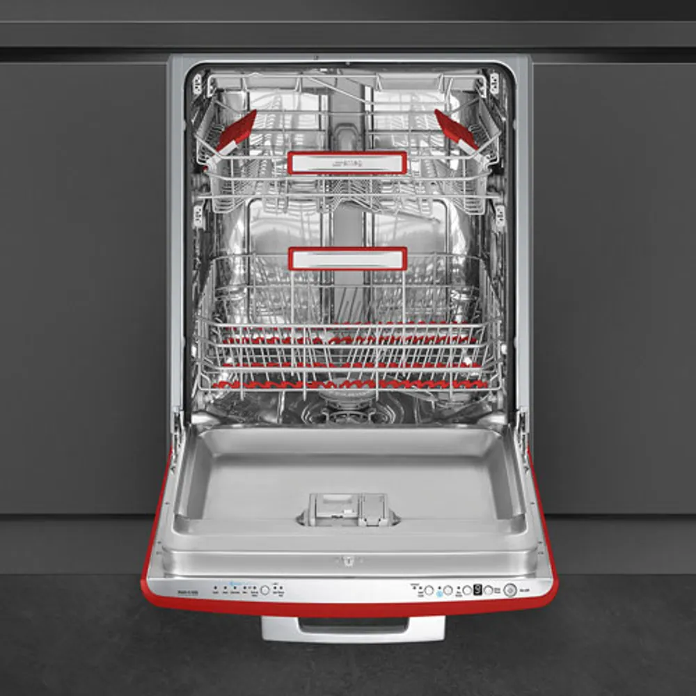 Smeg 24" 47dB Built-In Dishwasher with Third Rack (STU2FABRD2) - Red