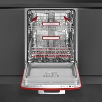 Smeg 24" 47dB Built-In Dishwasher with Third Rack (STU2FABRD2) - Red