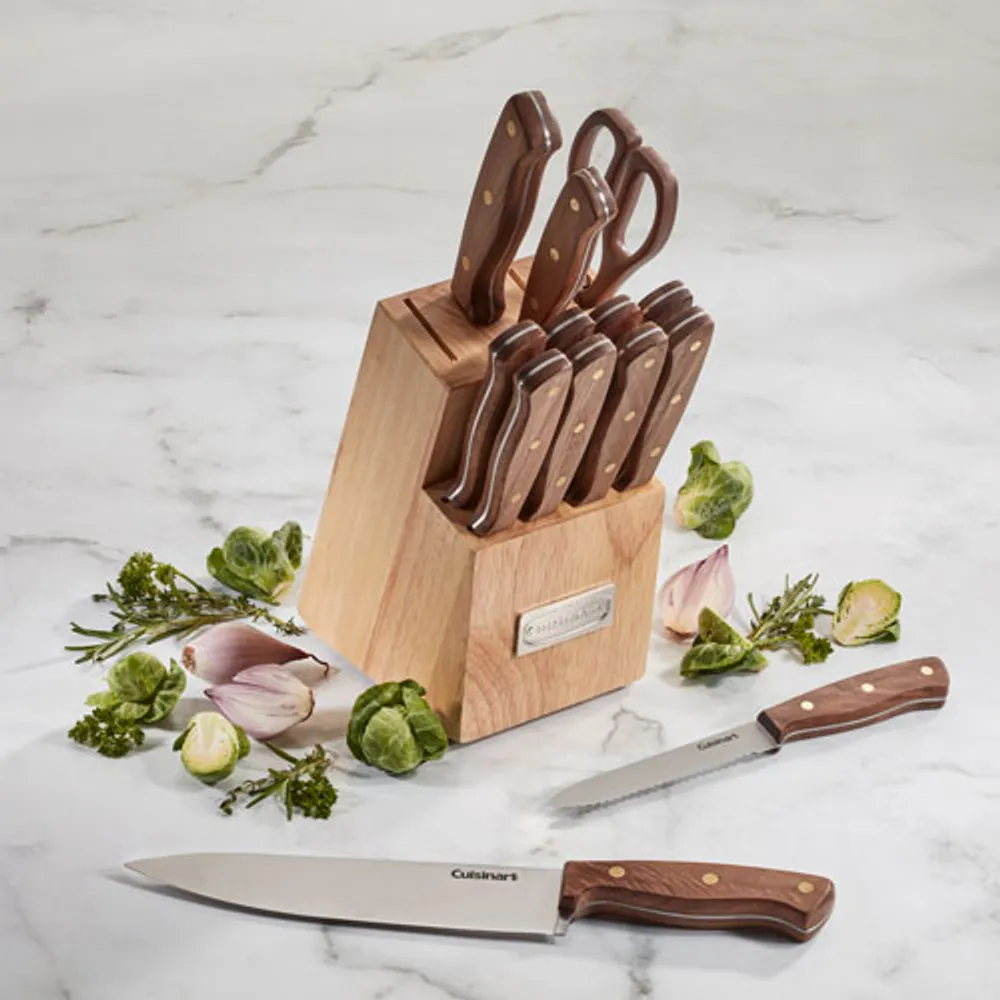 Cuisinart Walnut Triple Rivet 14-Piece Knife Block Set (C55W-14PCBC)