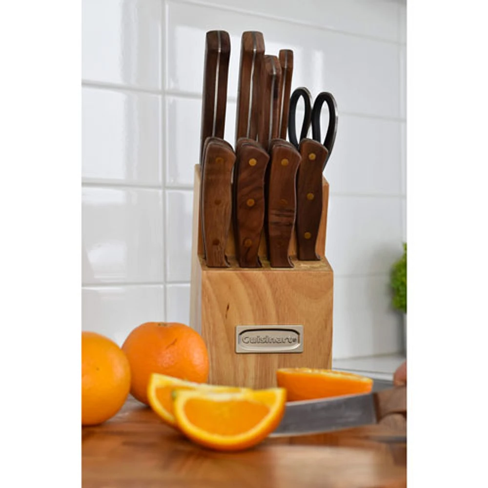 Cuisinart Walnut Triple Rivet 14-Piece Knife Block Set (C55W-14PCBC)