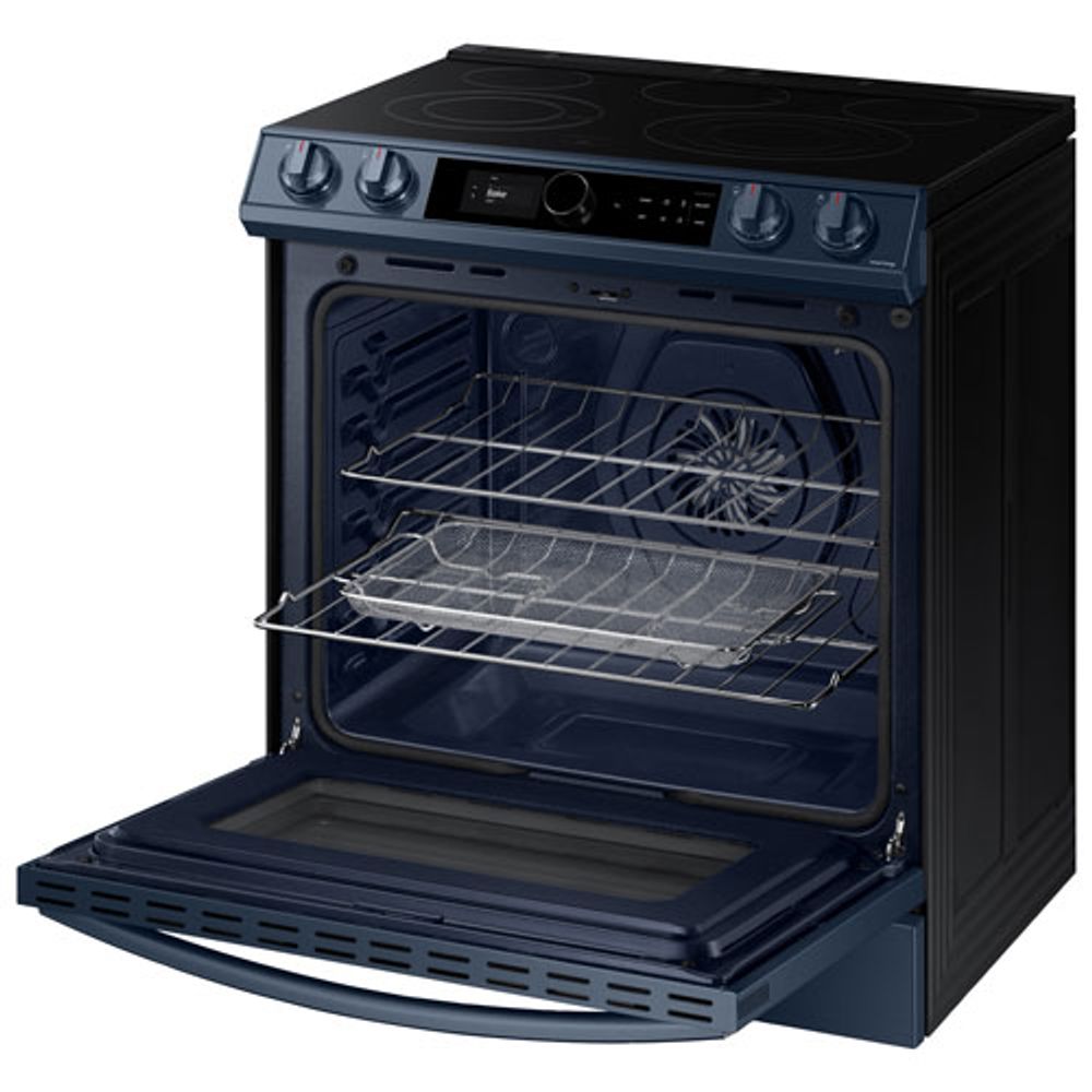 Samsung BESPOKE 30" True Convection 5-Element Slide-In Electric Air Fry Range (NE63A8711QN/AC) - Navy