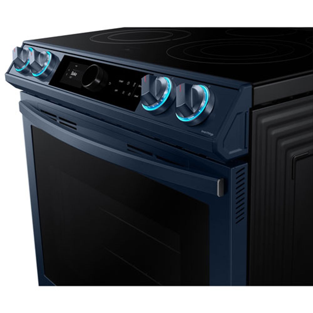 Samsung BESPOKE 30" True Convection 5-Element Slide-In Electric Air Fry Range (NE63A8711QN/AC) - Navy