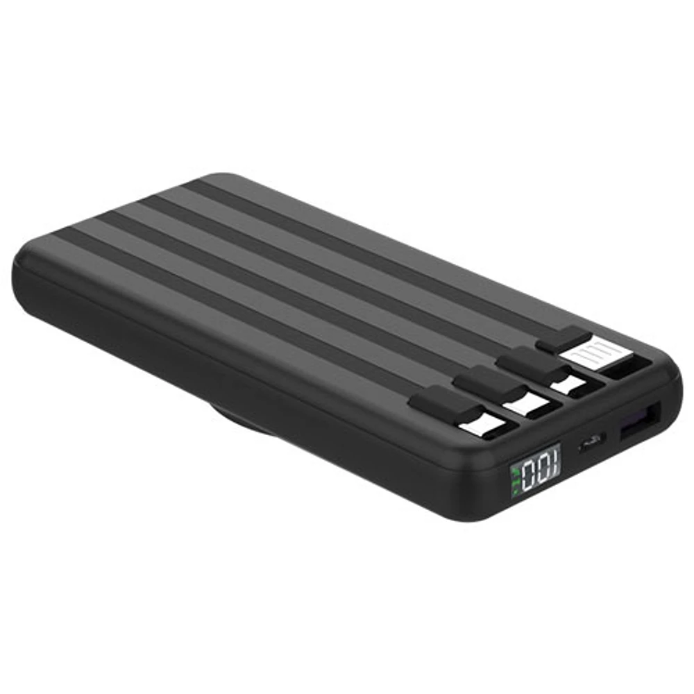 Chargeur portable rapide USB 10 000 mAh 22,5 W de Kopplen avec chargeur sans fil et câble USB intégré - Noir