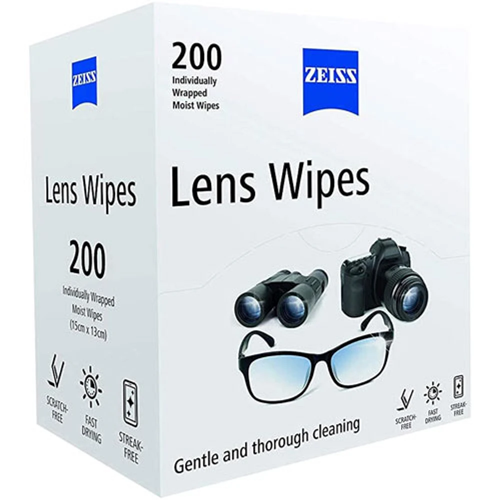 Lingettes de nettoyage d'objectif de Zeiss - Paquet de 200