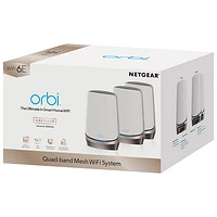 NETGEAR Orbi AXE11000 Quad-Band 16-Stream WiFi 6E Whole Home Mesh System (RBKE963) - 3 Pack