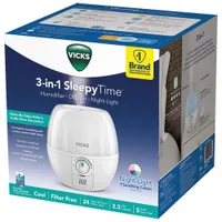 Humidificateur ultrasonique à vapeur fraîche 3-en-1 Sleepytime de Vicks - Blanc