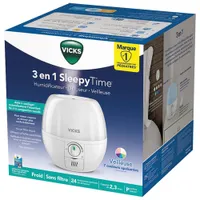 Humidificateur ultrasonique à vapeur fraîche 3-en-1 Sleepytime de Vicks - Blanc