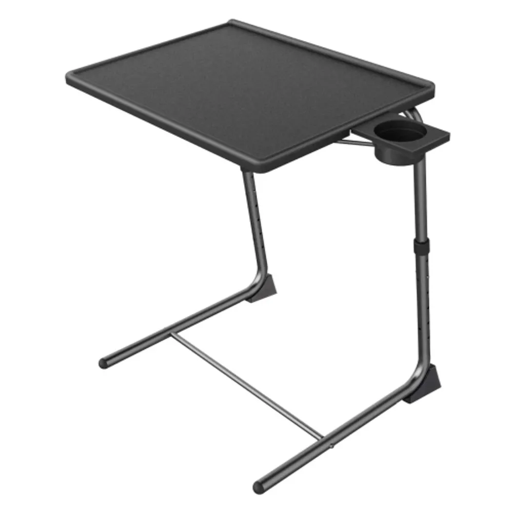 OTHER Foldable TV Tray Table with Adjustable Legs and 3 Tilt Angles With  3'' cup holder design for Working or Leisure Time Home Kitchen