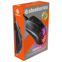 SteelSeries Aerox 3 2022 Edition 8500 DPI Optical Gaming Mouse - Black