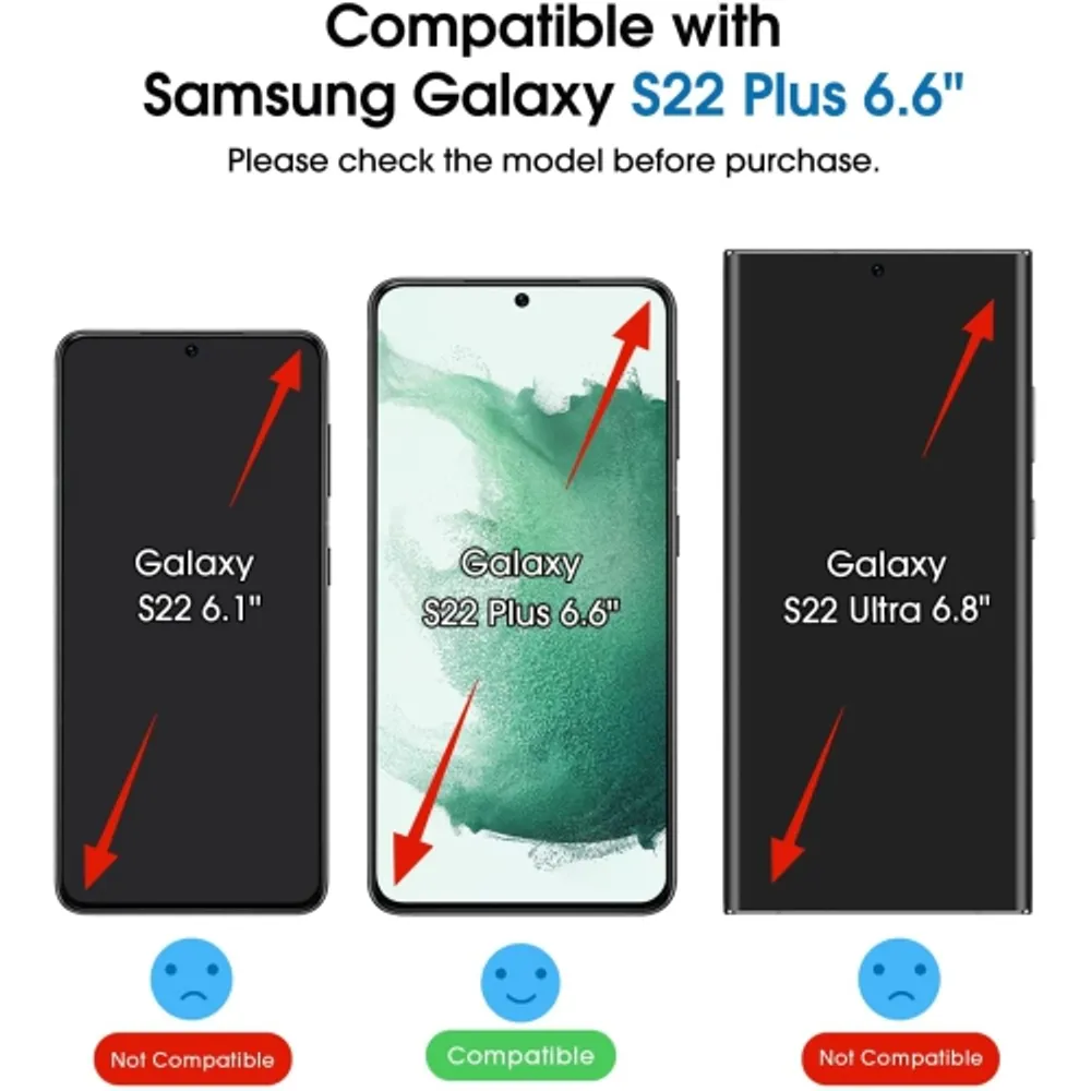 2 Pack) amFilm Samsung Galaxy S22 Plus 5G Privacy Screen Protector 