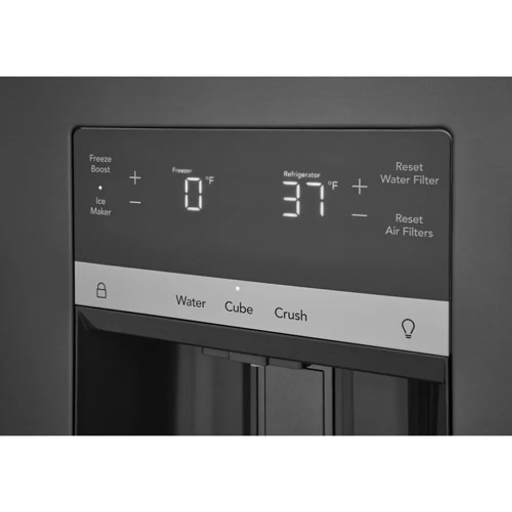 Réfrigérateur à deux portes de 27,8 pi³ de 36 po avec distributeur de Frigidaire (FRFS2823AD) - Acier inoxydable noir