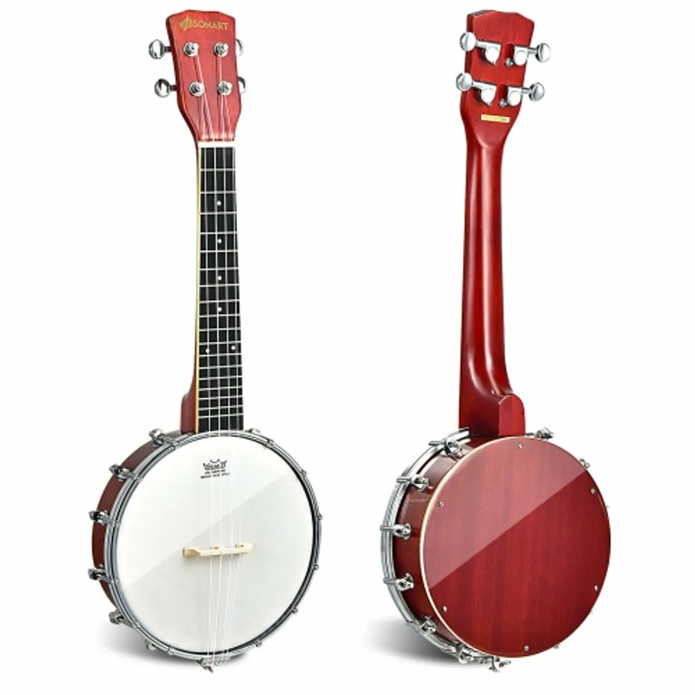 TOOKYLAND 3-String Wooden Banjo Toy - Mini Guitar Pretend Musical