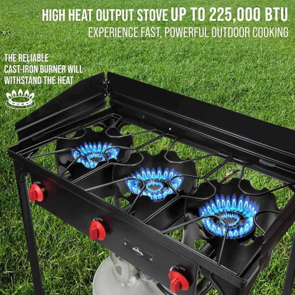 Hike Crew Outdoor Gas Camping Oven w/Carry Bag | CSA Approved Portable  Propane-Powered 2-Burner Stove & Auto Ignition, Overheat Safety Shutoff