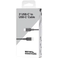 Best Buy Essentials 0.9m (3 ft.) USB-C to USB-C Cable (BE-MCC322K-C)