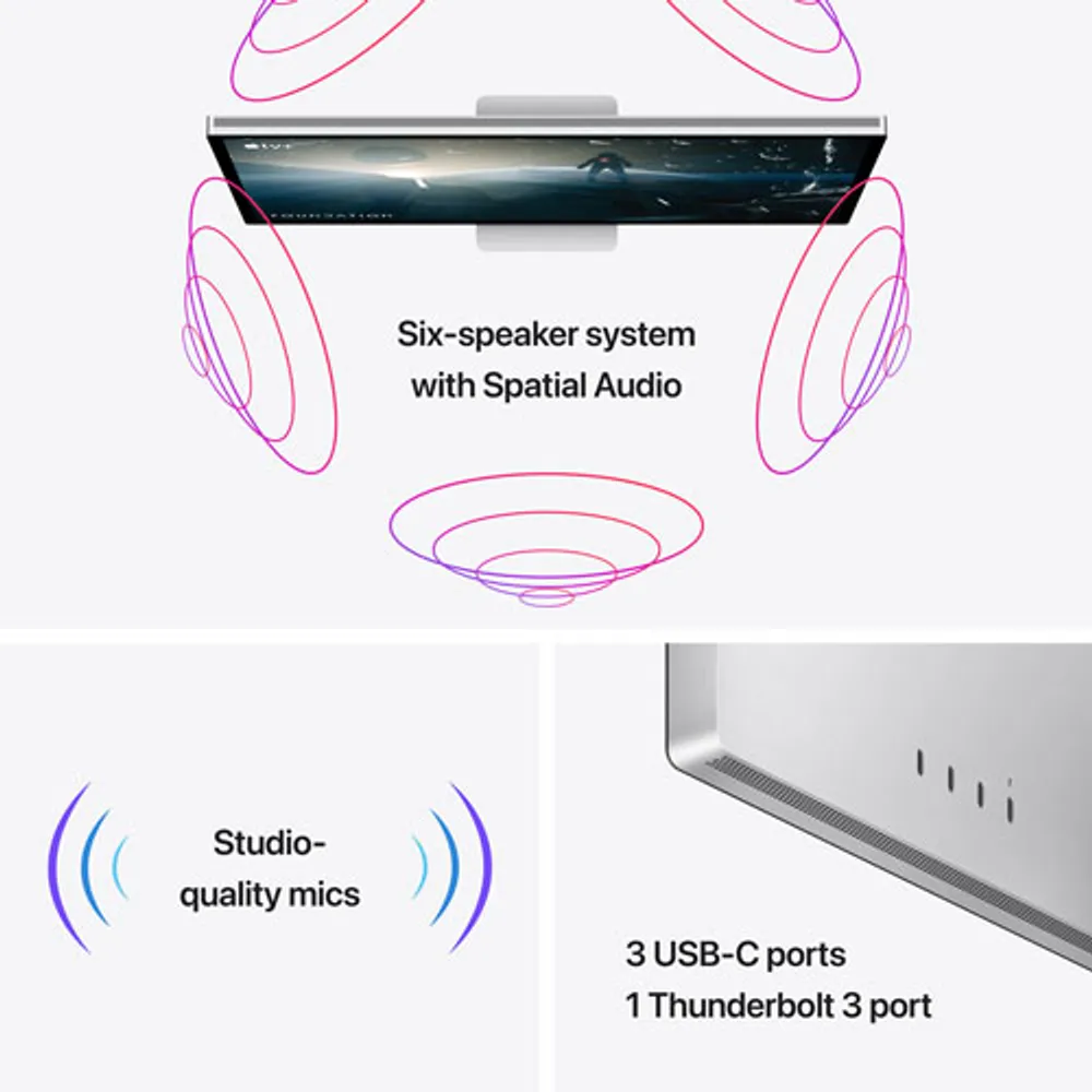 Apple Studio Display 27" 5K Retina Nano-Texture Glass Monitor w/ VESA Mount Adapter (MMYX3VC/A) - Silver