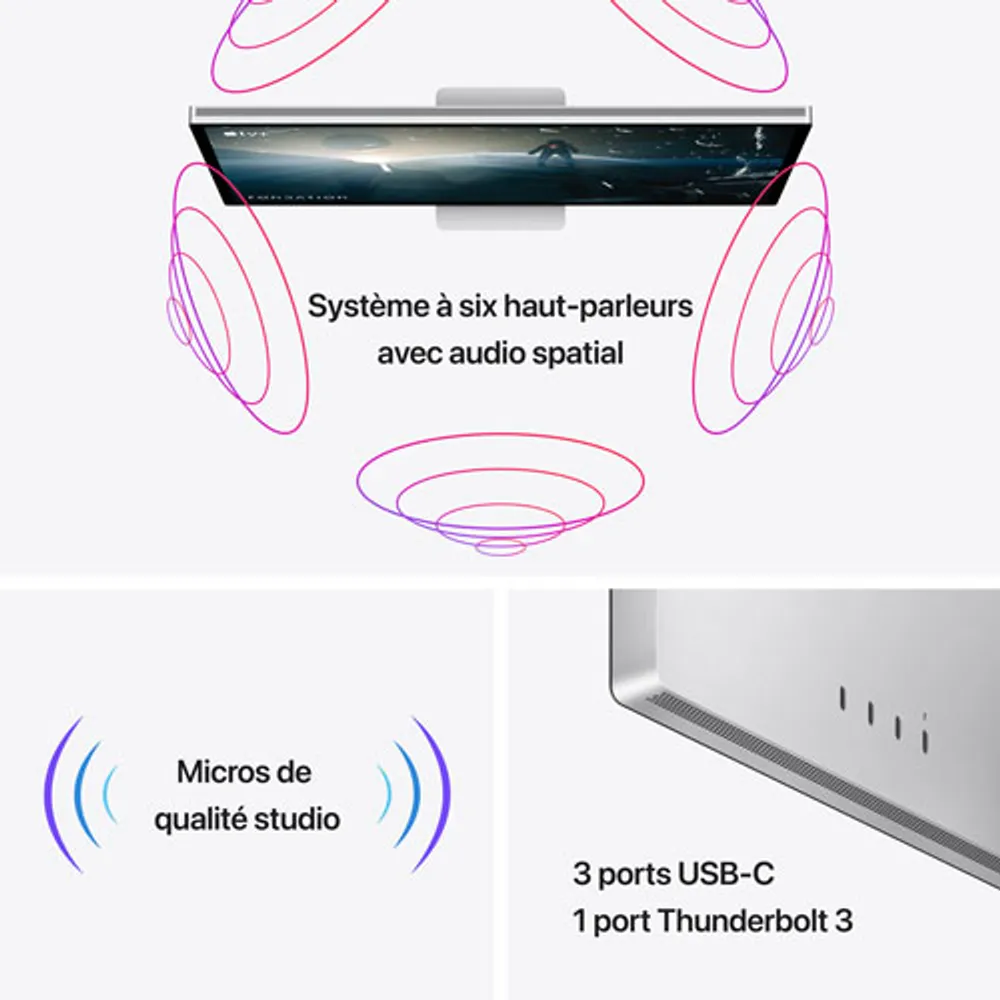 Apple Studio Display 27" 5K Retina Standard Glass Monitor w/ VESA Mount Adapter (MMYQ3VC/A) - Silver