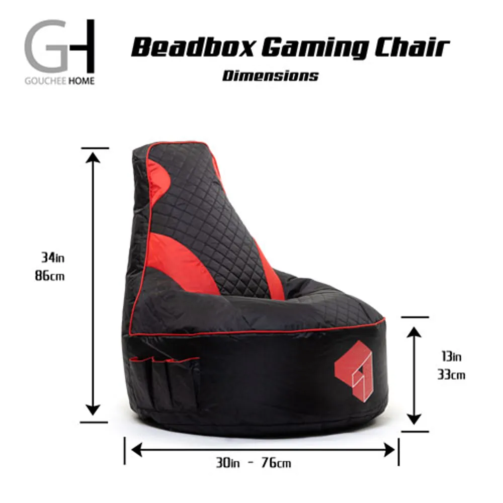 Beadbox Gaming Polyester High Back Bean Bag Chair