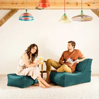 Rock Velvet Bean Bag Chair - Petrol