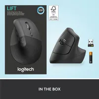 Souris ergonomique sans fil verticale de 4000 ppp Lift de Logitech