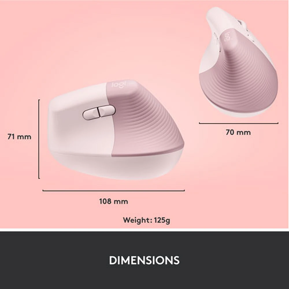 Logitech Lift Vertical Ergonomic 4000 DPI Wireless Mouse